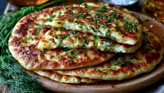 Из стакана воды и муки готовлю гору кутабов с зеленью и сыром: тонкие, нежные, с хрустящими краями