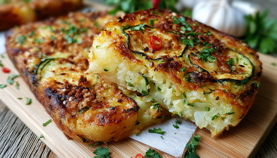 Хрустящая кабачковая запеканка, которую я называю «вкус Италии». Картофель, кабачки, сыр — и через полчаса подаю к столу